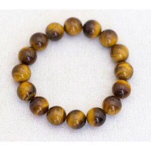 7 inch, Vintage Tiger's Eye Beads Bohemian Beaded Bracelet - AB2